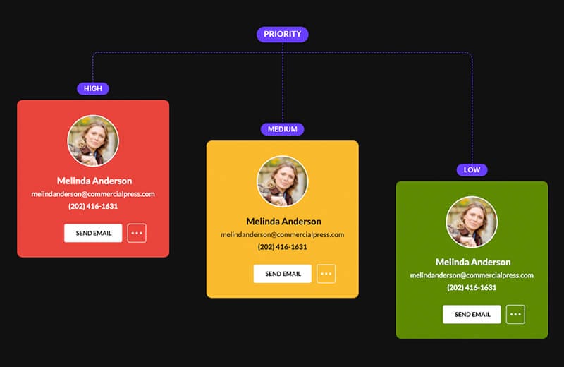 Drag-and-drop interface in Zoho Canvas by Woggle Consulting