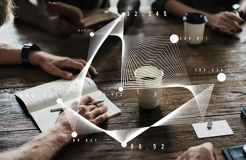 Visual showing CRM data as a tool for business growth.